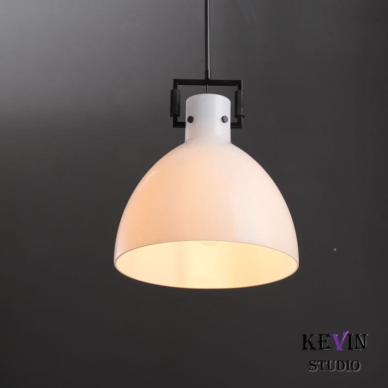 Queena Modern Milk Glass Pendant Light, Kitchen Island Pendant Lamp Pendant Light Kevin Studio Inc   