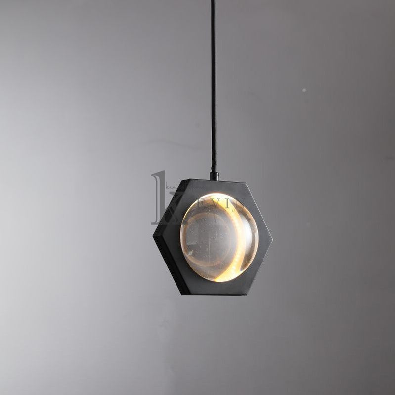 Rodie Modern Crystal Ball Pendant Light, Kitchen Island Pendant Pendant Light Kevin Studio Inc Matte Black  