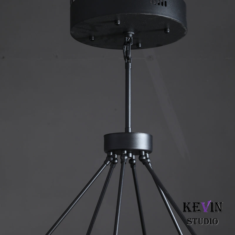 Baise Modern Round & Retangular Black Chandelier chandelier Kevin Studio Inc   