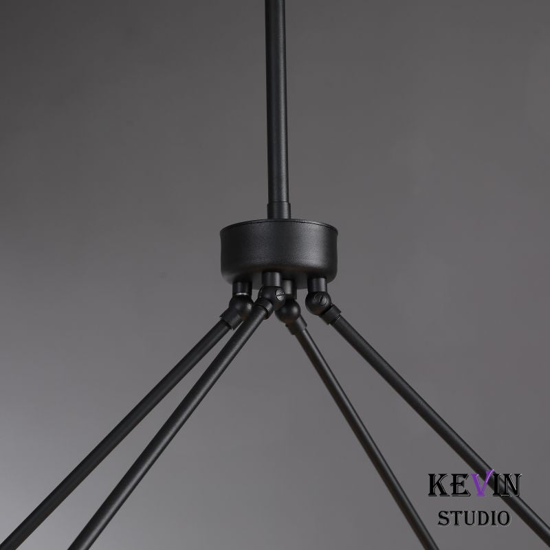 Baise Modern Round & Retangular Black Chandelier chandelier Kevin Studio Inc   