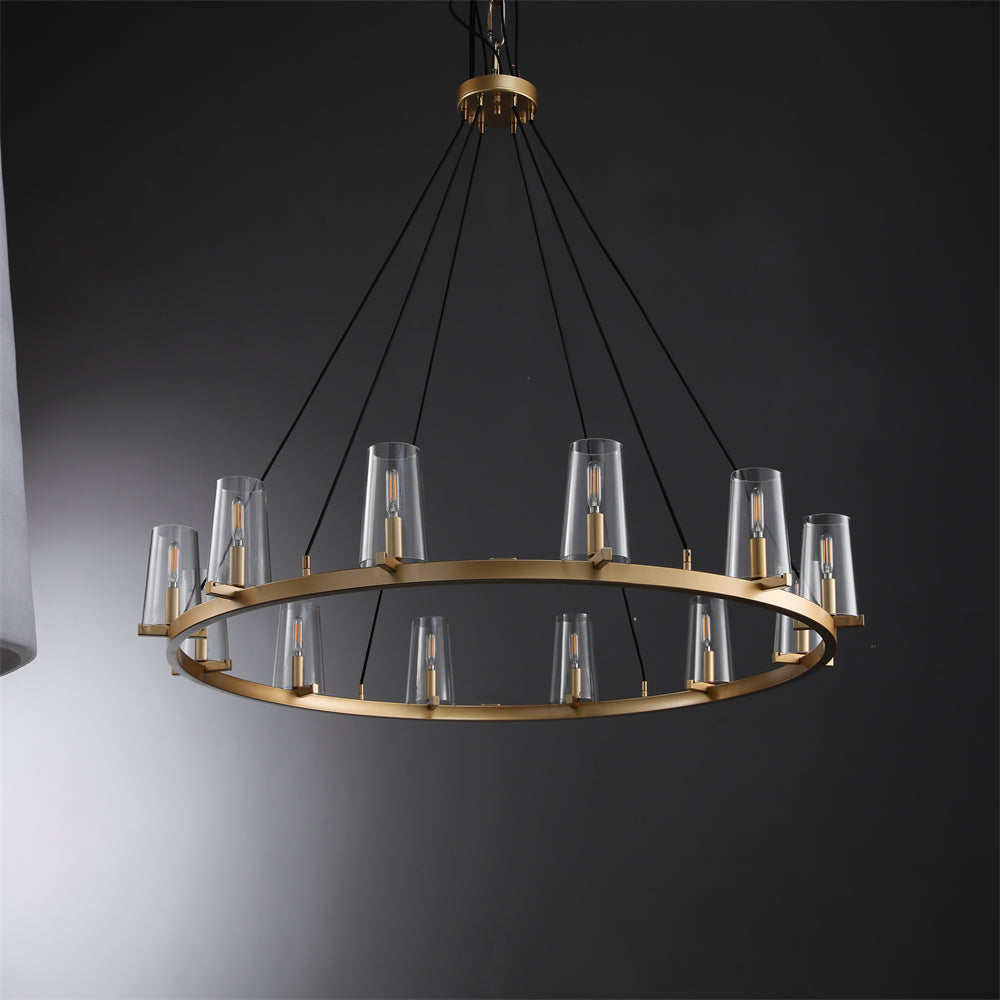 Joshua Modern Clear Glass Shade Round Pendant Light