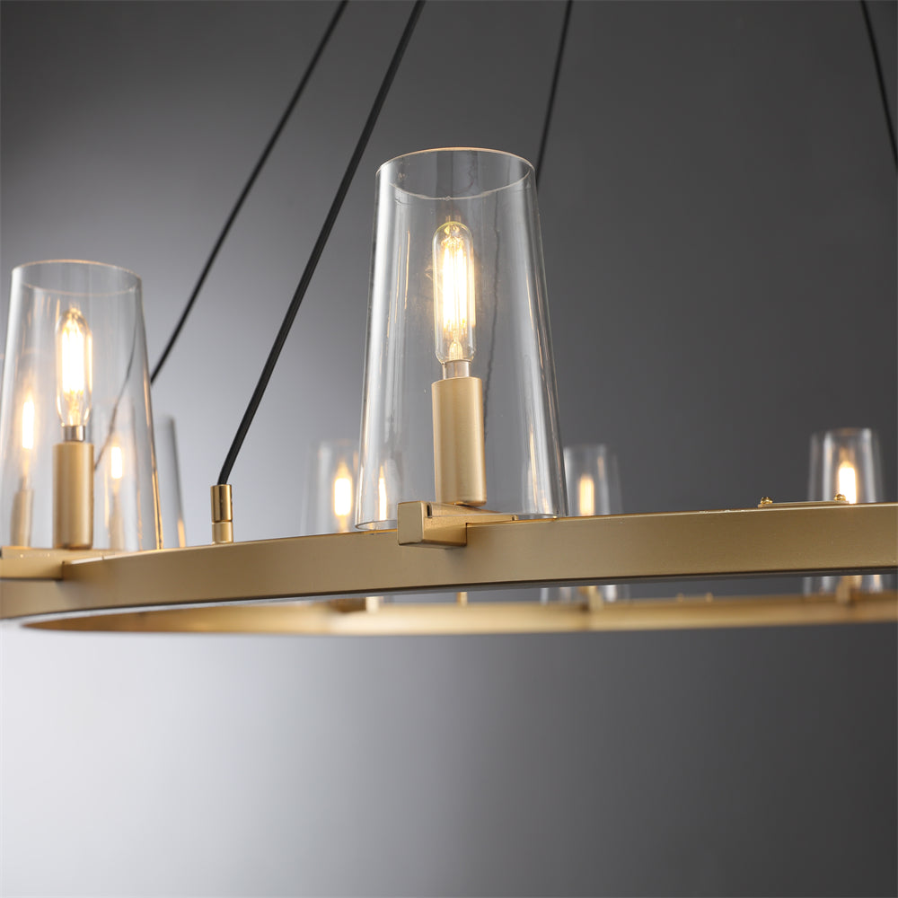 Joshua Modern Clear Glass Shade Round Pendant Light