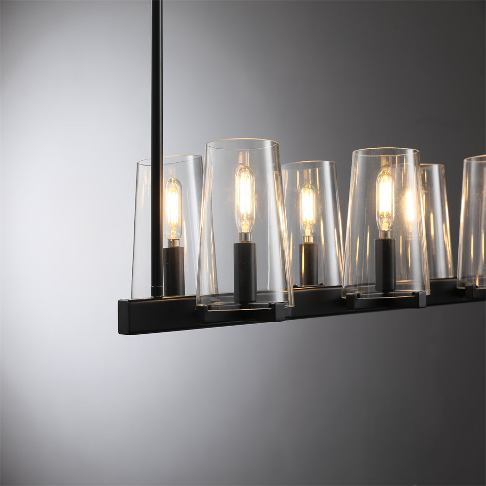 Joshua Modern Clear Glass Shade Linear Pendant Light