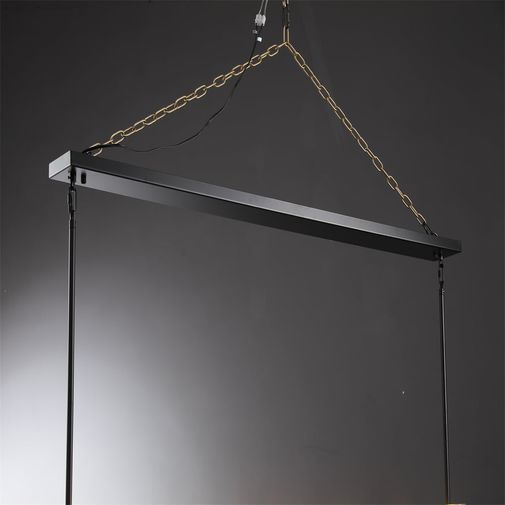 Joshua Modern Clear Glass Shade Linear Pendant Light