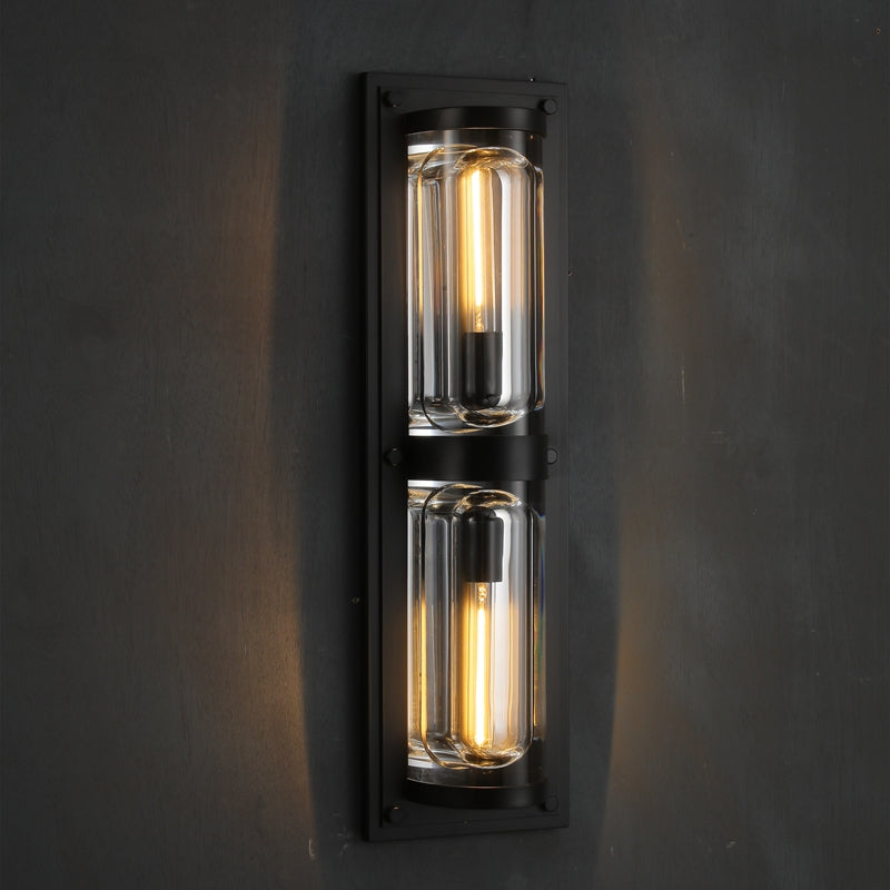 Mennis Modern Round Crystal Outdoor Linear Wall Sconce Wall Light Fixtures Kevin Studio Inc Bronze  