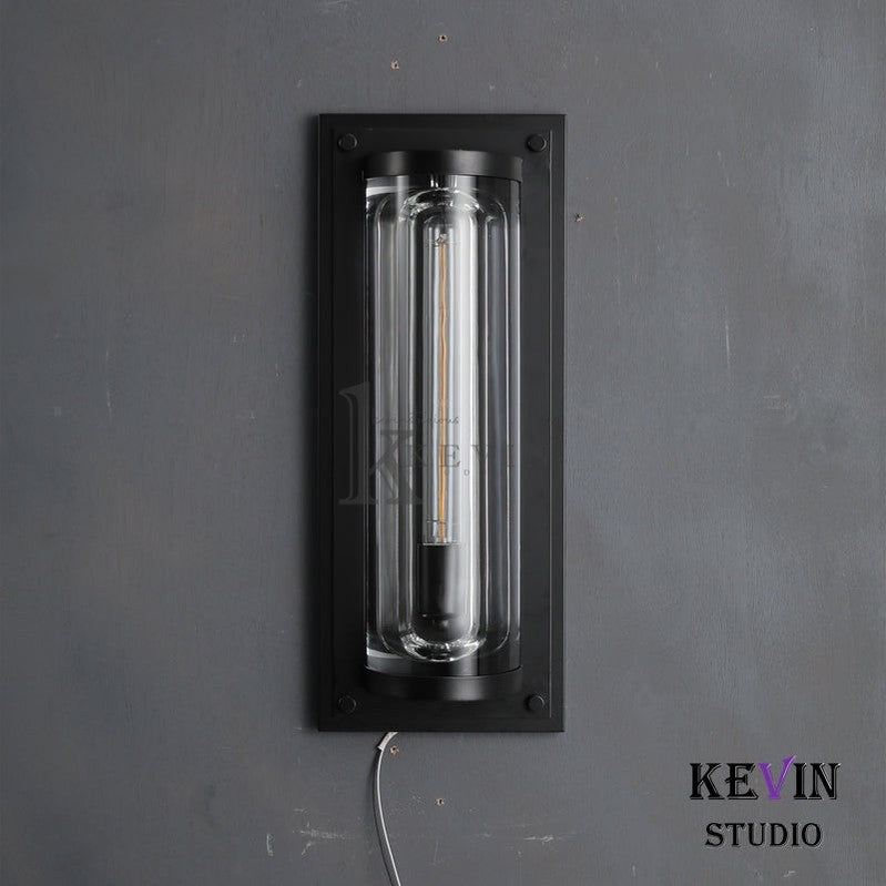 Mennis Modern Glass Grand Round Wall Sconce 20'' H Outdoor Wall Light Fixtures Kevin Studio Inc   