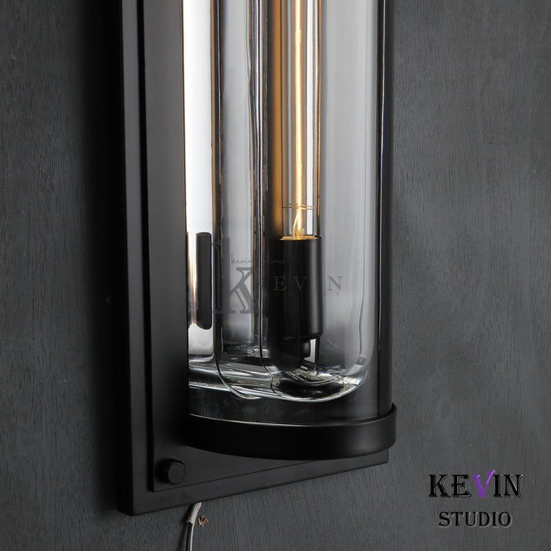 Mennis Modern Glass Grand Round Wall Sconce 20'' H Outdoor Wall Light Fixtures Kevin Studio Inc   