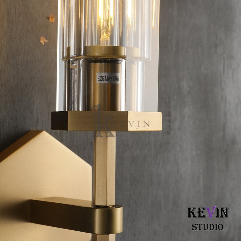 Kina Modern Hexagonal Short Torch Wall Sconce 14"H, 19"H wall sconce Kevin Studio Inc   