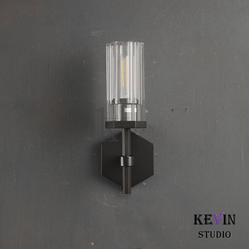 Kina Modern Hexagonal Short Torch Wall Sconce 14"H, 19"H wall sconce Kevin Studio Inc   