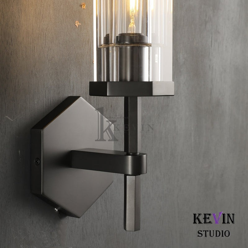 Kina Modern Hexagonal Short Torch Wall Sconce 14"H, 19"H wall sconce Kevin Studio Inc   