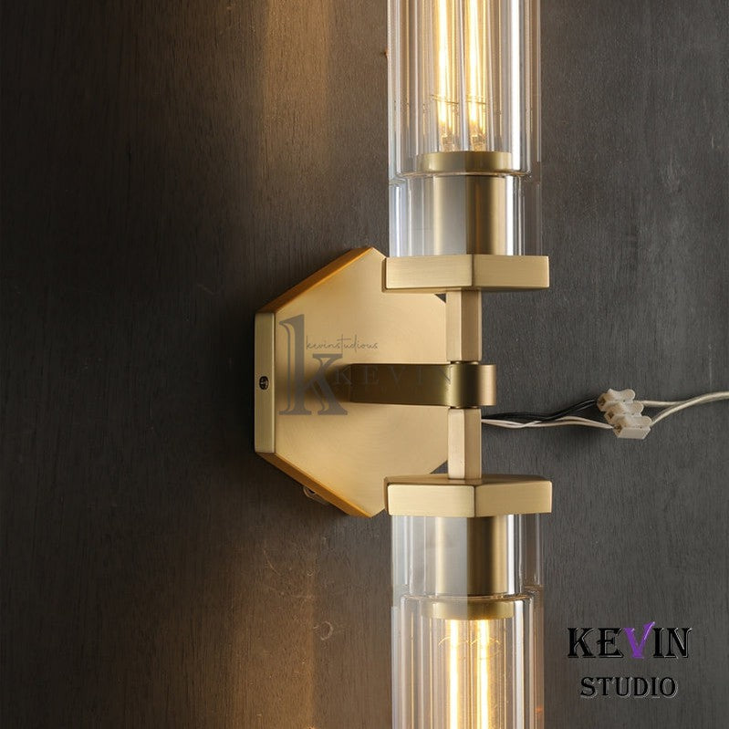 Kina Modern Hexagonal Grand Linear Wall Sconce 21", 31" wall sconce Kevin Studio Inc   