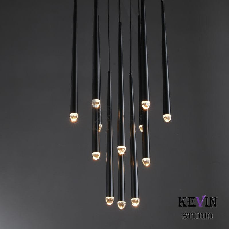 Della Modern Tubular Round Chandelier 18", 24", 30", 48" chandelier Kevin Studio Inc   