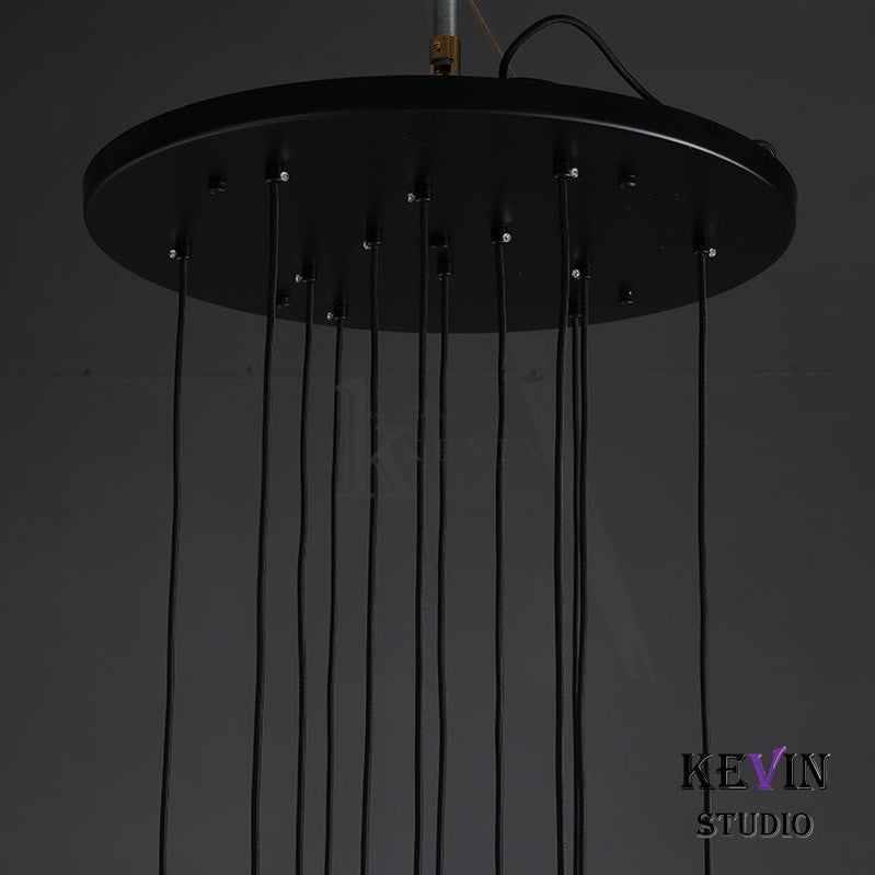 Della Modern Tubular Round Chandelier 18", 24", 30", 48" chandelier Kevin Studio Inc   