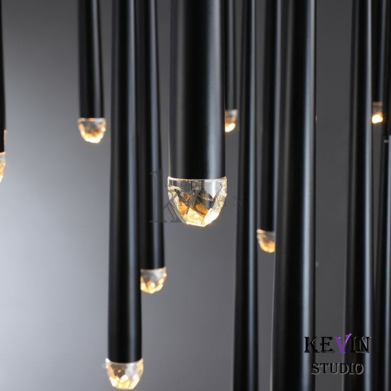 Della Modern Tubular Round Chandelier 18", 24", 30", 48" chandelier Kevin Studio Inc   