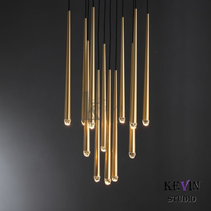 Della Modern Tubular Round Chandelier 18", 24", 30", 48" chandelier Kevin Studio Inc   