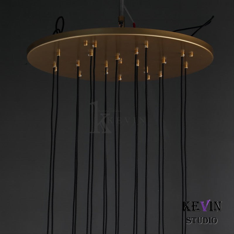 Della Modern Tubular Round Chandelier 18", 24", 30", 48" chandelier Kevin Studio Inc   