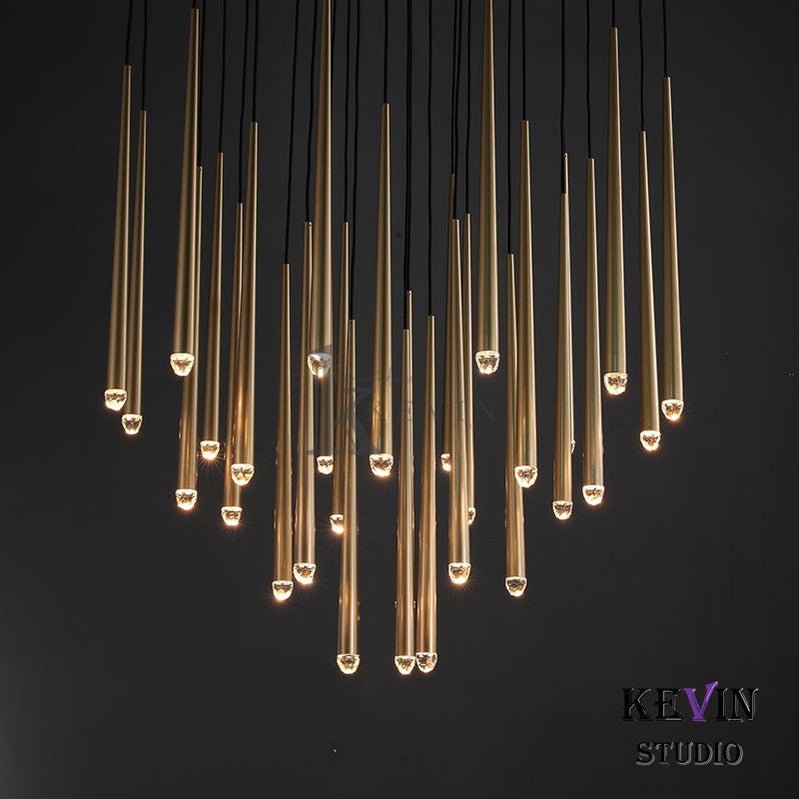 Della Modern Tubular Round Chandelier 18", 24", 30", 48" chandelier Kevin Studio Inc   