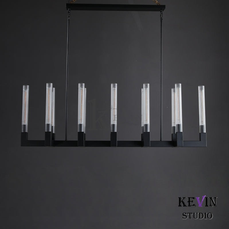 Zreddie Candlestick Modern Linear Chandelier, Island Chandelier 55'' 67'' L chandelier Kevin Studio Inc   