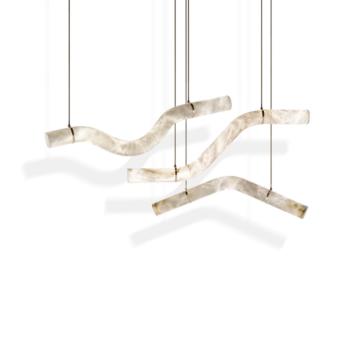 Alabaster Curved Chandelier  Herman Lighting   