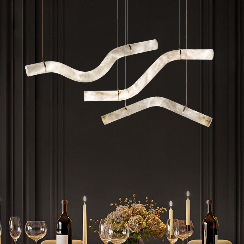 Alabaster Curved Chandelier  Herman Lighting   