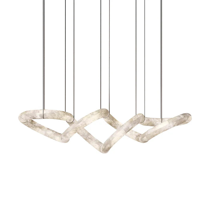 Oslo Designer Inspired Double Loop Symmetrical Alabaster Pendant Light