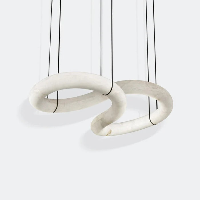 Oslo Designer Inspired Double Loop Symmetrical Alabaster Pendant Light