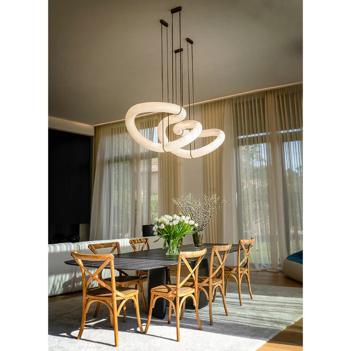 Oslo Designer Inspired Double Loop Symmetrical Alabaster Pendant Light