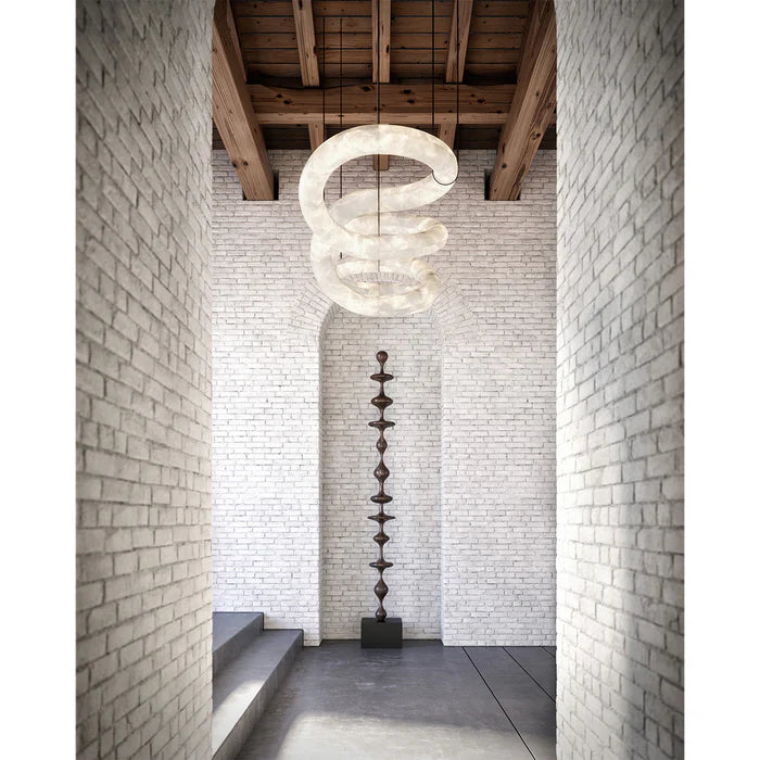 Oslo Designer Inspired Double Loop Symmetrical Alabaster Pendant Light