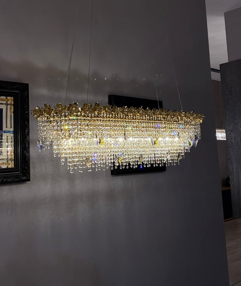 New Modern Luxury Rectangle Art Design Butterfly Crystal Chandelier for Kitchen Island/Dining Area Chandeliers Kevinstudiolives   