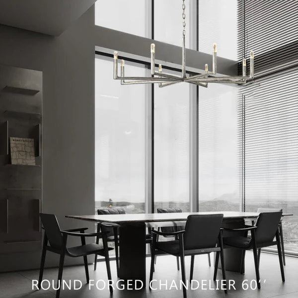 Thaddeas Forged Round Chandelier 36"/48"/60"/72"