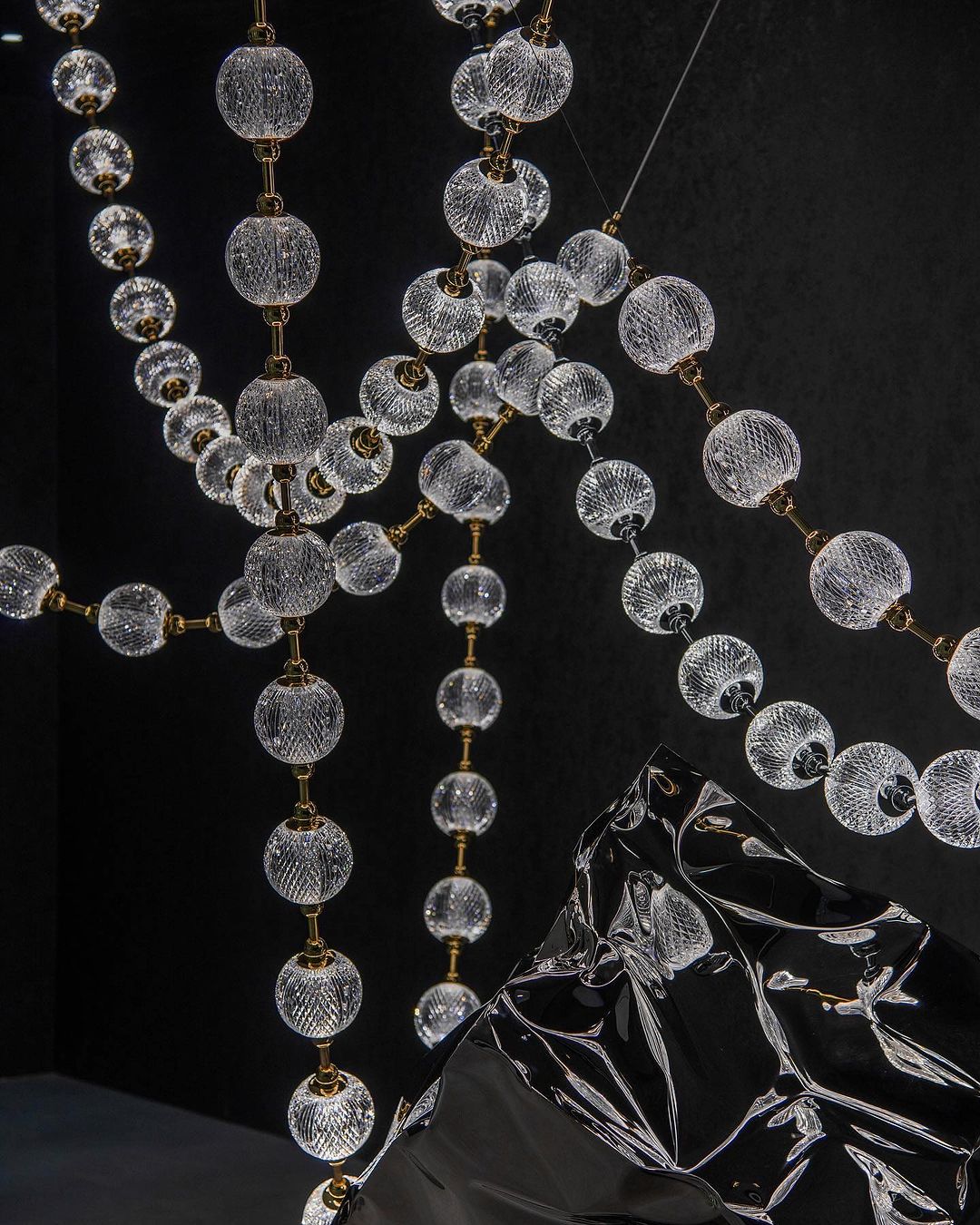 Celeste Shape Necklace Chandelier for Showroom, Staircase Chandeliers Kevinstudiolives   