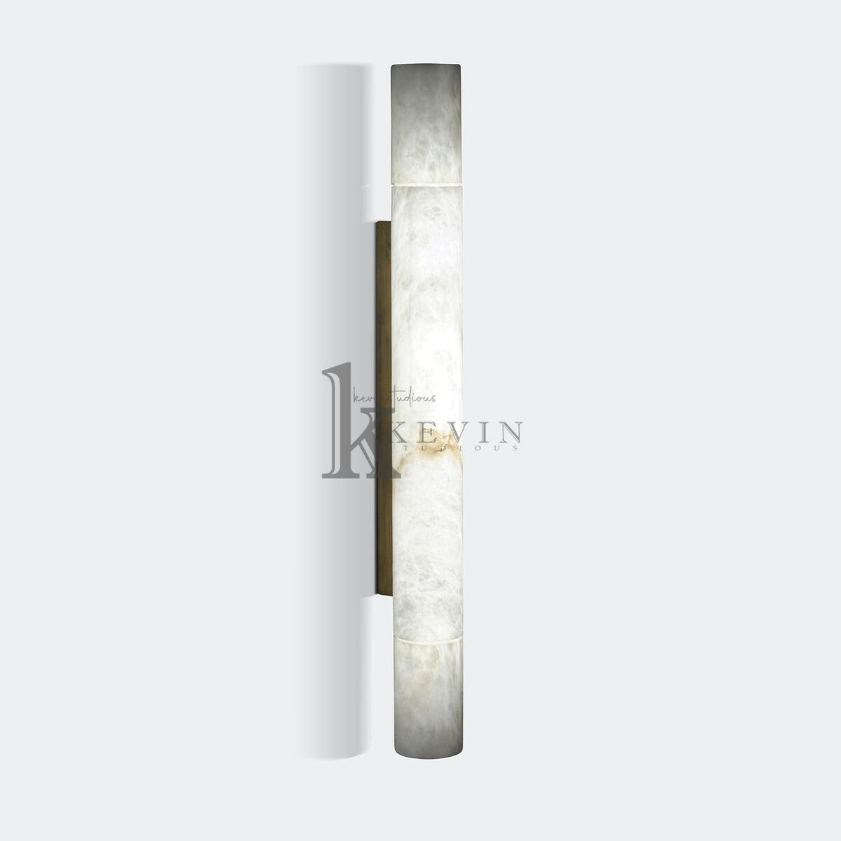 Garron Modern Alabaster Linear Wall Sconce Wall Light Fixtures Kevin Studio Inc Brass 3'' W x 22'' H 