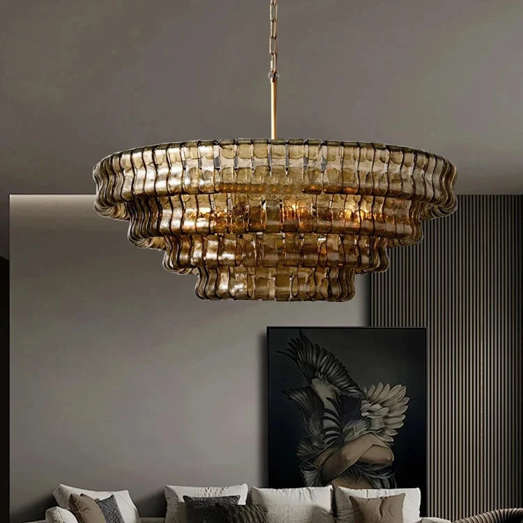 Evadne Modern Glass Round Living Room Chandelier 36" chandeliers for dining room,chandeliers for stairways,chandeliers for foyer,chandeliers for bedrooms,chandeliers for kitchen,chandeliers for living room Kevin Studio Inc   