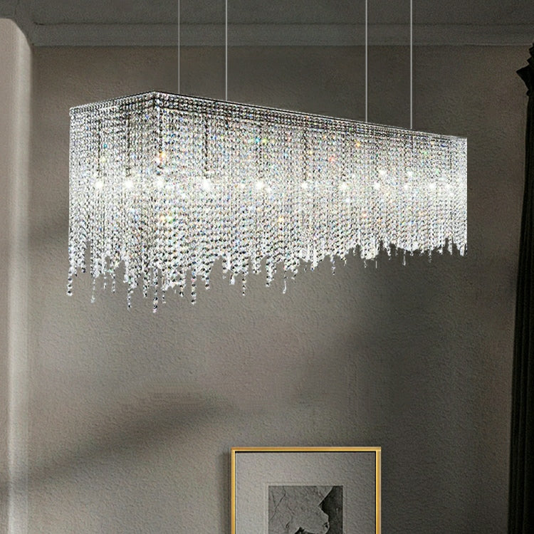 Tassel Crystal Dining Room Chandelier Rectangle Ceiling Light Fixture For Kitchen Island Chandeliers Kevinstudiolives   