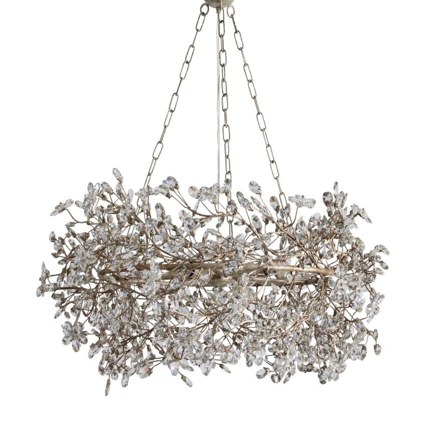 Fiore Crown Glass Chandelier Chandelier Kevin Studio Silver 39″ Diam 