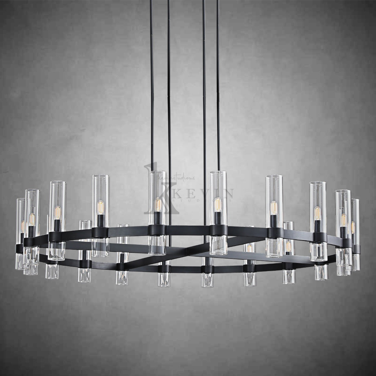 Ravel Modern Round Glass Chandelier 36", 48", 60"