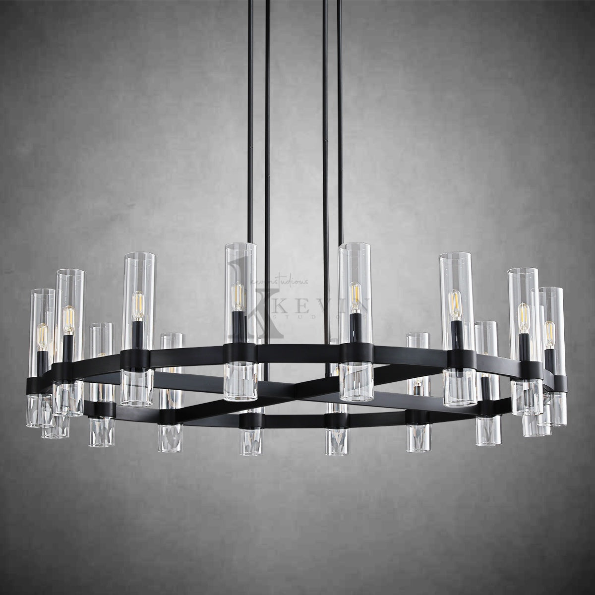 Ravel Modern Round Glass Chandelier 36", 48", 60"