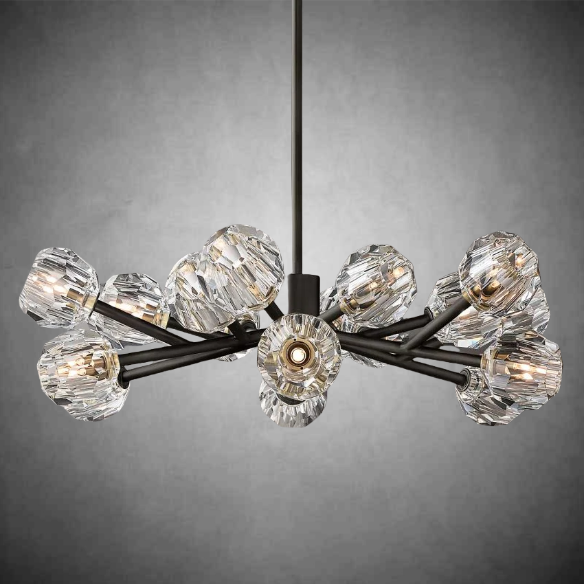 Bille De Crystal Glass Round Chandelier 24"36"48"60"72"