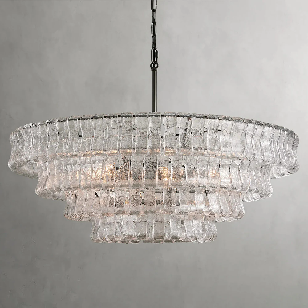 Evadne Modern Glass Round Living Room Chandelier 36" chandeliers for dining room,chandeliers for stairways,chandeliers for foyer,chandeliers for bedrooms,chandeliers for kitchen,chandeliers for living room Kevin Studio Inc Bronze Clear 