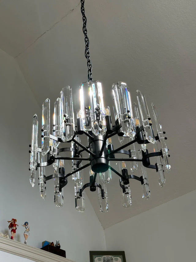 Bradley Modern Faceted Crystal Prism Chandelier 24", 36", 48