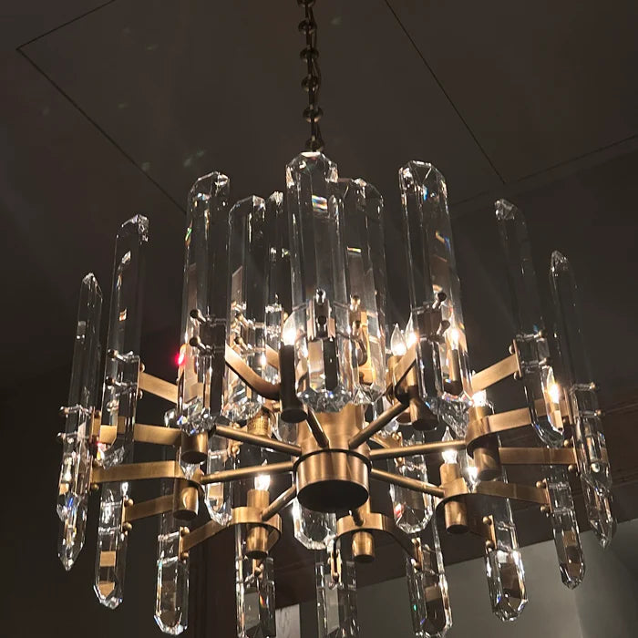 Bradley Modern Faceted Crystal Prism Chandelier 24", 36", 48