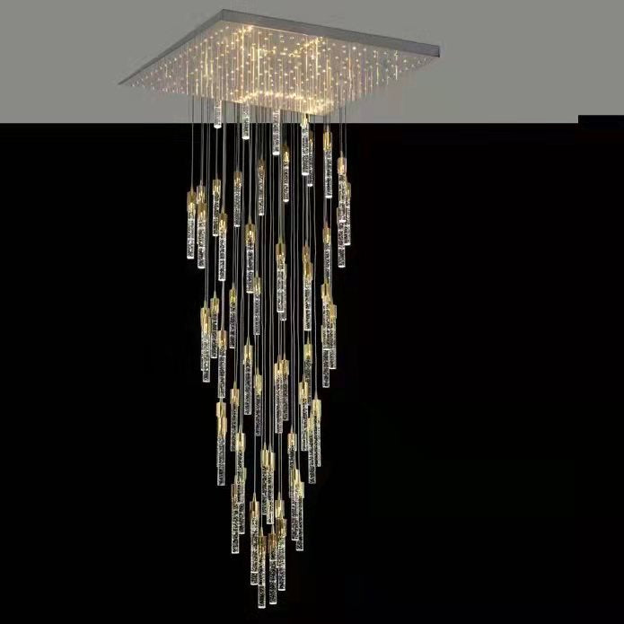 Modern Stair Light Foyer Staircase Hall Ceiling Lamps Spiral Stair Chandelier Crystal Droplight Luxury Hall Decoration Lights Chandeliers Kevinstudiolives   