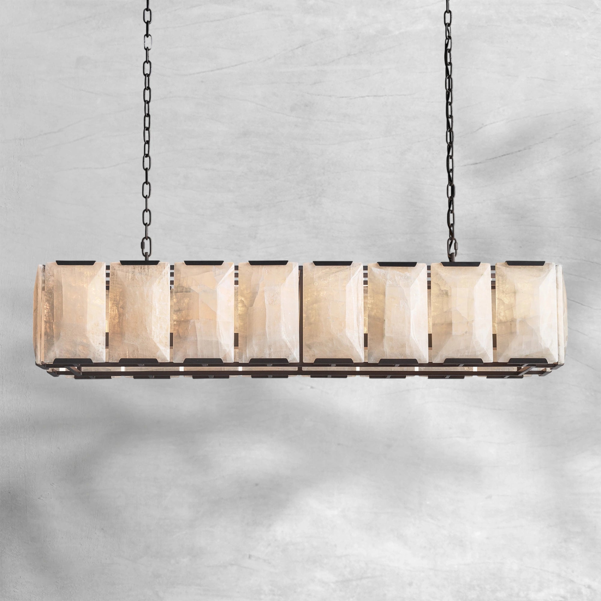 Harlew Calcite Rectangular Chandelier 42"54''62''74''