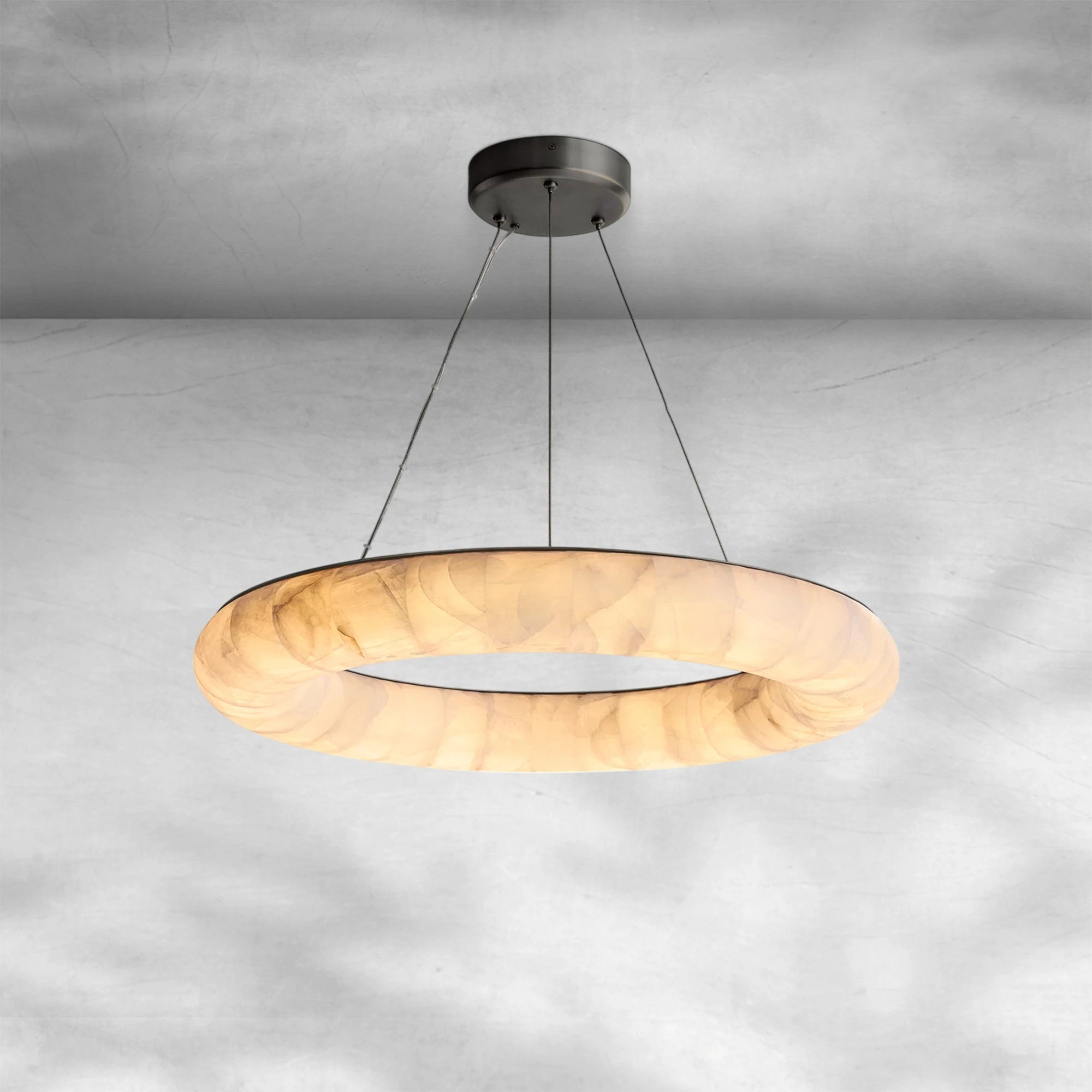 Rivaga Lisse Alabaster Round Chandelier 31" 41" 61"D
