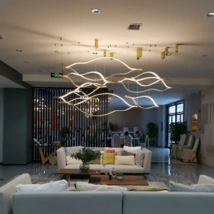 Modern Simple Aluminum Waving Chandelier for Living/Dining Room/Kitchen Island Chandeliers Kevinstudiolives   