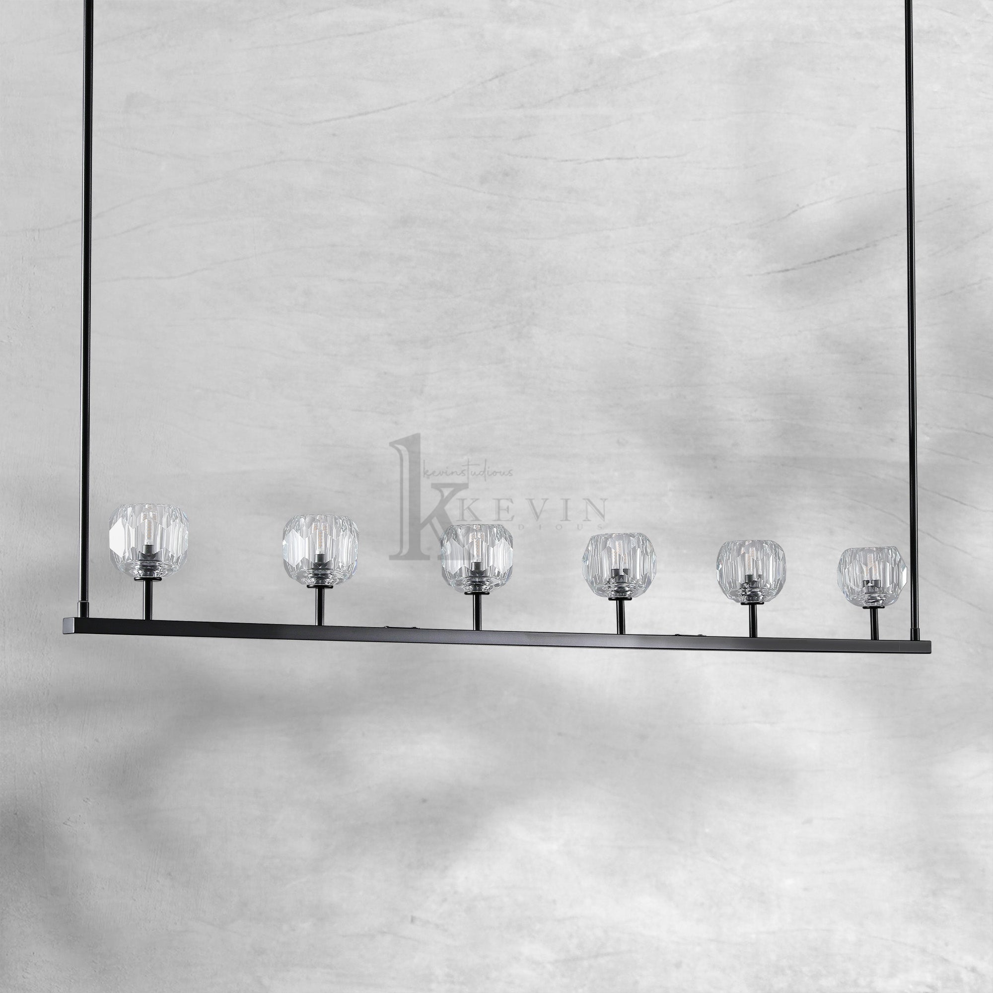 Bille De Crystal Ball Linear Chandelier 48” 60"