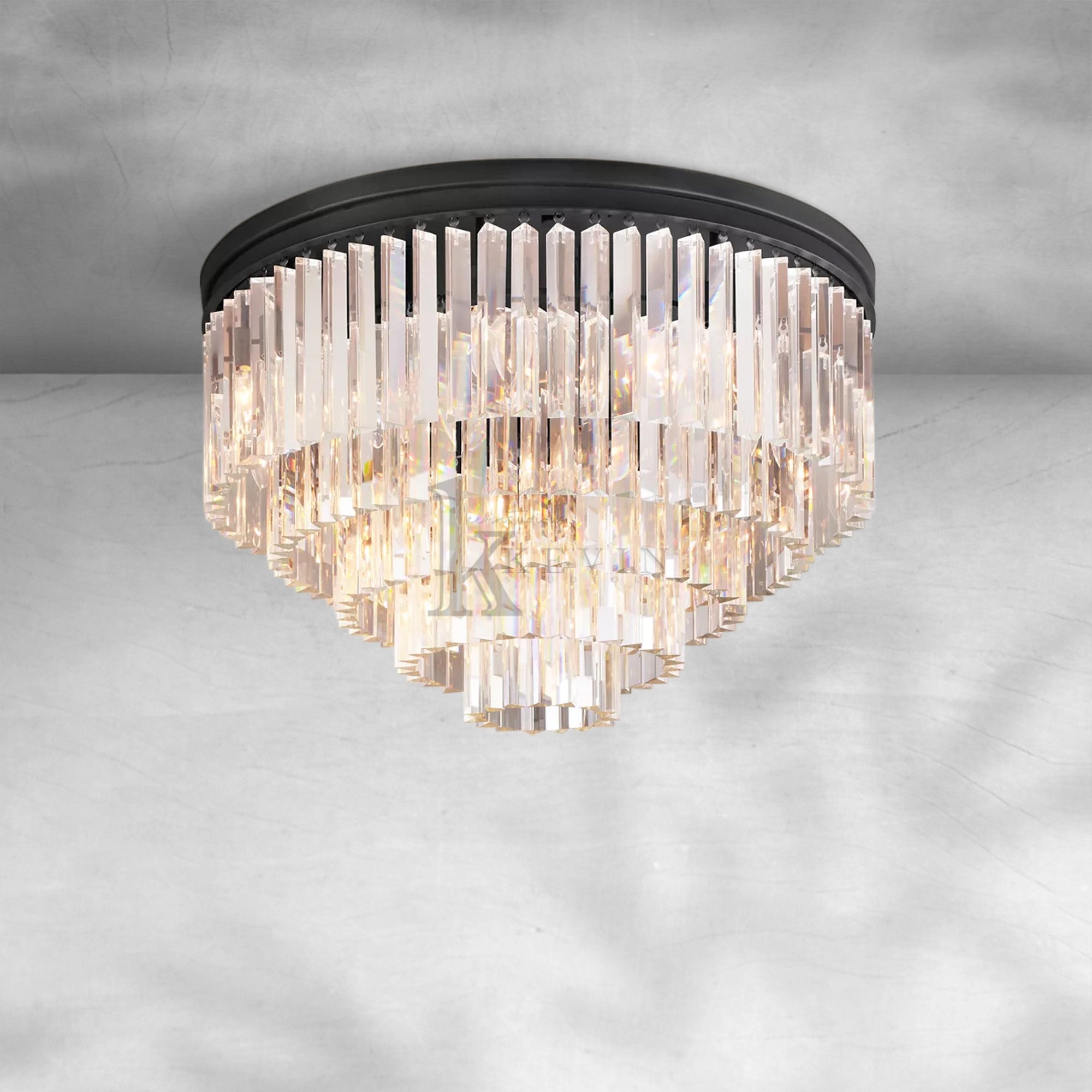 1920s Odaon Art Deco Round Flushmount 32"