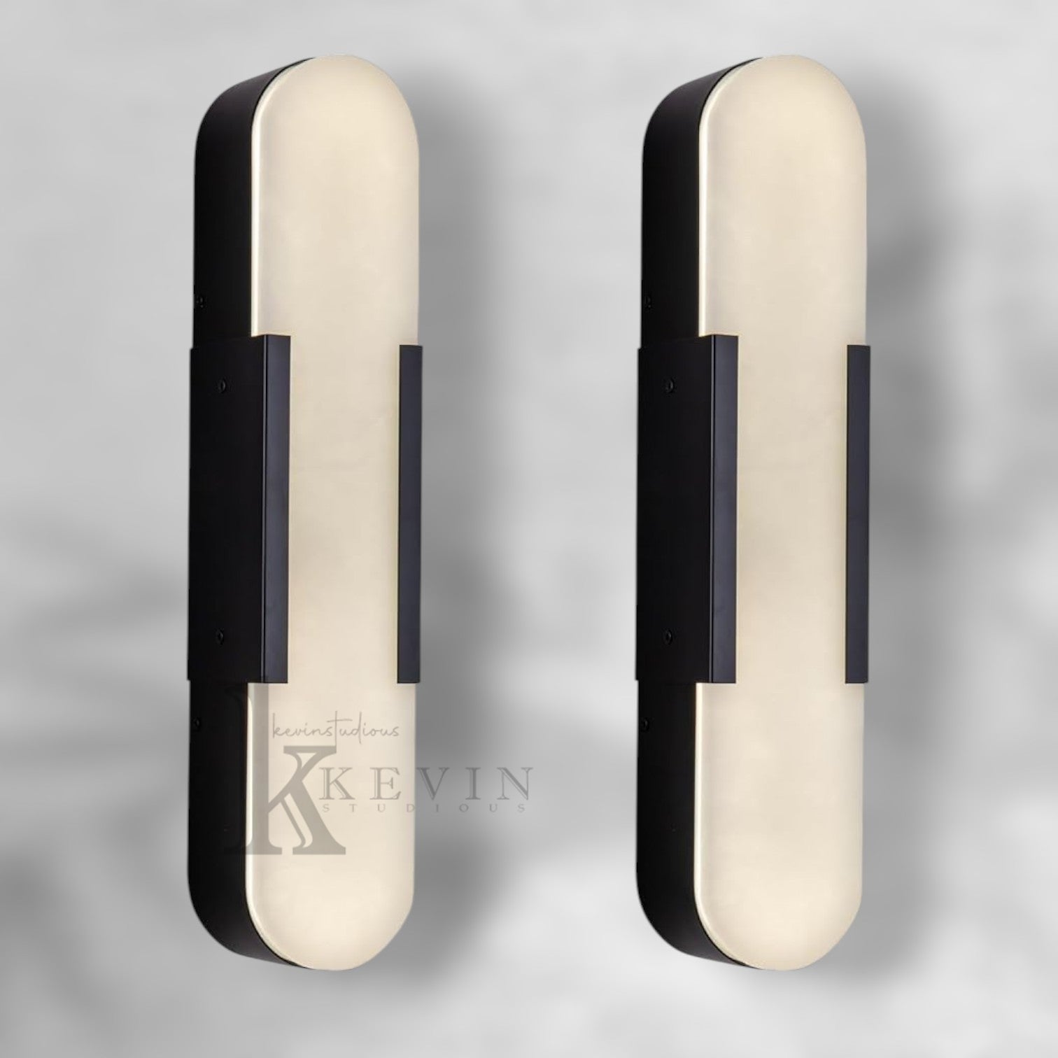 Elegant Alabaster Wall Sconces Set Natural Marble Brass Bedside Lighting Fixtures 13.8" 19.7"