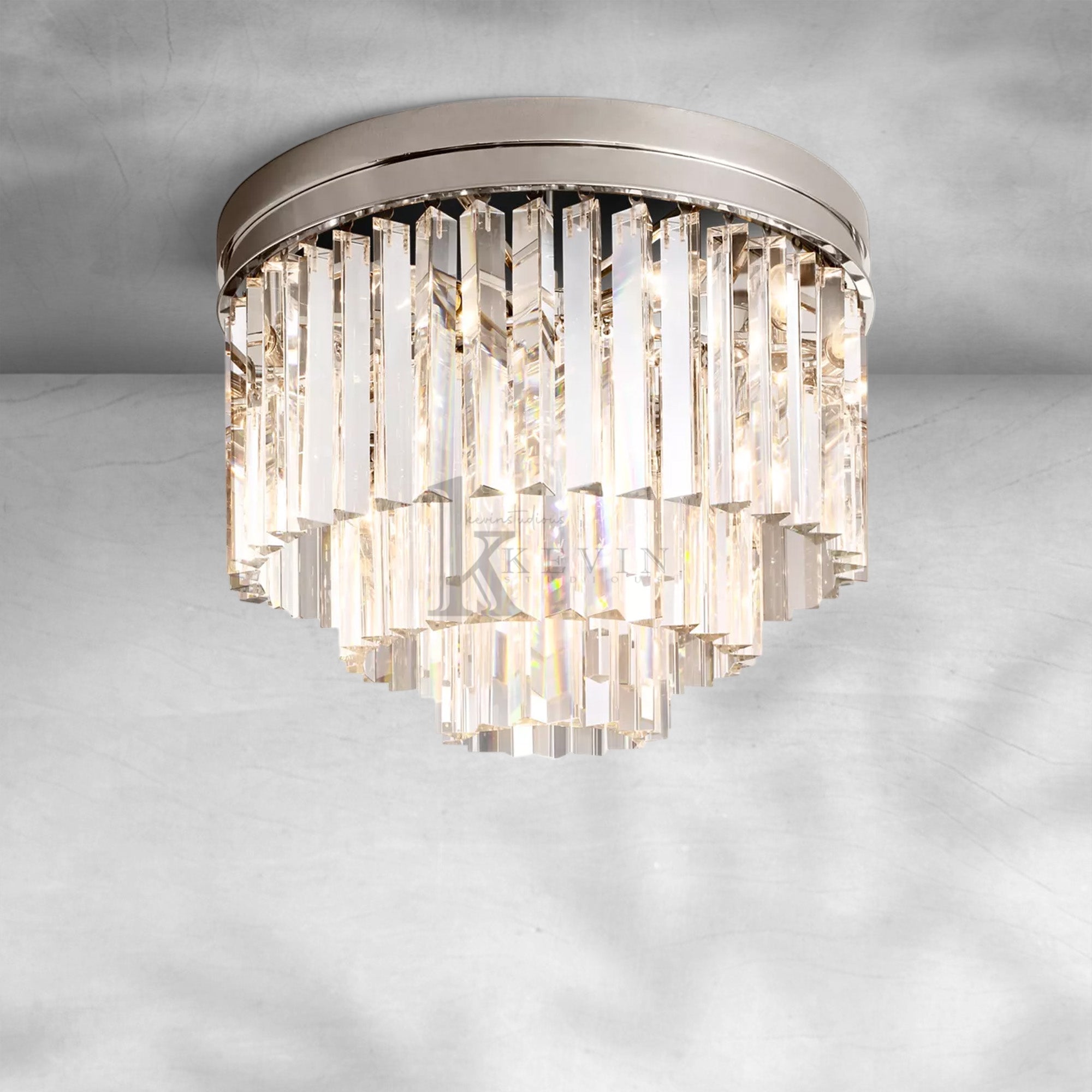 1920s Odaon Art Deco Round Flushmount 20"