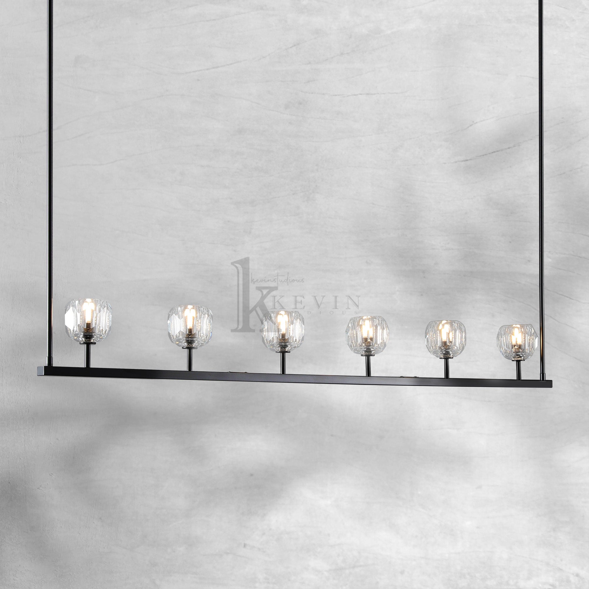 Bille De Crystal Ball Linear Chandelier 48” 60"